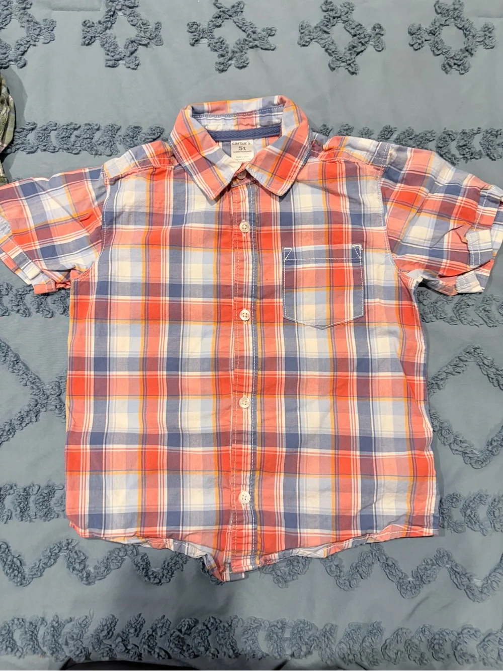 Carter’s Boys Plaid Button-Down Shirt Bundle Size 5T | 2 Shirts